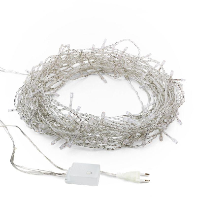 Гирлянда "ТВИНКЛ ЛАЙТ LED" (с контроллером 8 режимов) 15м 120LED 10Вт 220В IP20 син. провод темн.-зел. ПВХ NEON-NIGHT 303-053