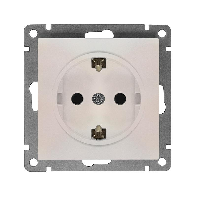 Розетка 1-м СП Афина 16А IP20 с заземл. механизм жемчуж. Universal A0028-OBr