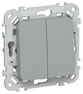 Выключатель проходной 2-кл. СП FLITE ВС62-1-0-ФлС 10А механизм сер. IEK FI-V22-0-10-1-K03