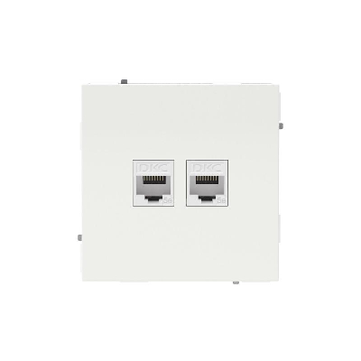 Розетка компьютерная 2-м KANT RJ45 кат.5E без шторки бел. магнолия DKC 7000664