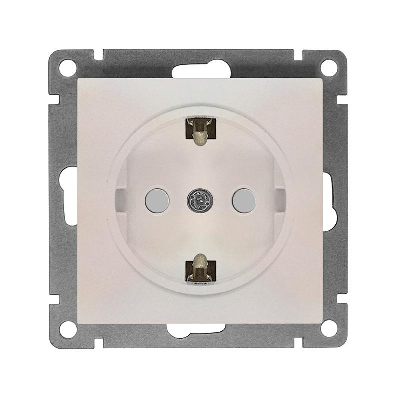 Розетка 1-м СП Афина 16А IP20 с заземл. защ. шторки механизм жемчуж. Universal A0049-OBr
