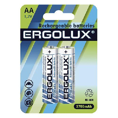 Аккумулятор AA-2700мА.ч Ni-Mh BL-2 NHAA2700BL2 1.2В (блист.2шт) Ergolux 12445