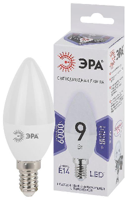 Лампа светодиодная B35-9W-860-E14 свеча 720лм ЭРА Б0031403