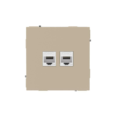 Розетка компьютерная 2-м KANT RJ45 кат.5E без шторки ванильн. марципан DKC 7015664
