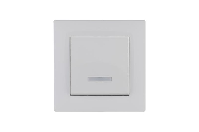 Выключатель 1-клав. с подсветкой Karea RIZZ бел. Makel 88001021
