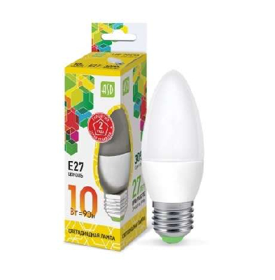 Лампа светодиодная LED-СВЕЧА-std 10Вт 230В E27 3000К 900Лм ASD 4690612015538