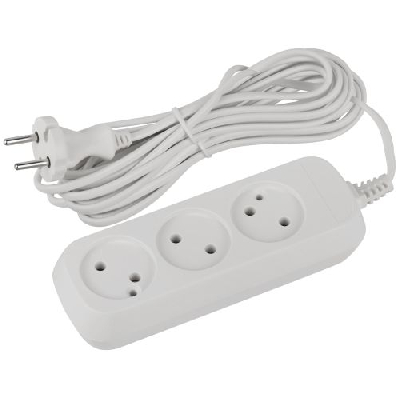 Удлинитель 3х5м без заземл. 6А IP20 GREEN LINE UDL-6-350 ШВВП 2х0.75 Эра Б0065070