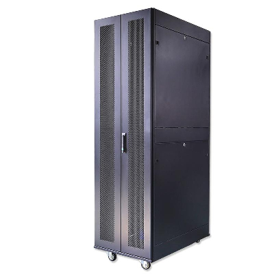 Шкаф серверный телекоммуникационный напольн. ND-SC-47U80/120-BK 19дюйм 47U 800х1200мм для распределит. и серверн. оборудования; передн. и задн. двойн. перфорир. двери ручки с замком RAL 9004 черн. Cabeus 11123c