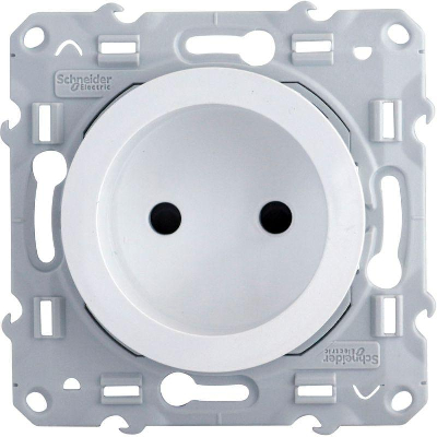 Механизм розетки 1-м СП Odace защ. шторки бел. SchE S52R033