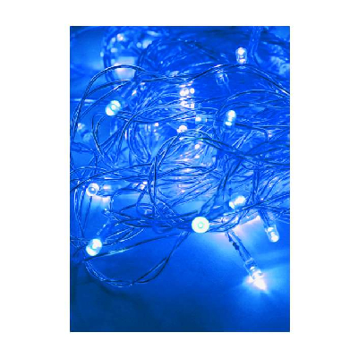 Гирлянда 12.8м (11.3+1.5) 120LED син. прозр. провод 8 режимов мигания IP20 син. Космос KOC_GIR120LED_B