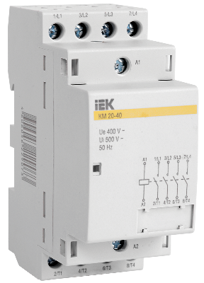 Контактор модульный КМ40-40 40А/4п 400В AC/DC ИЭК MKK20-40-40