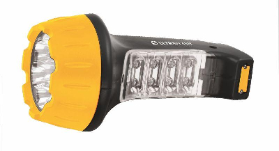 Фонарь LED3818 (аккум 220В черн./жел. 7+8 LED 2 режима SLA) Ultraflash 10973