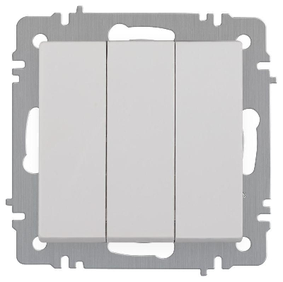 Выключатель 3-кл. СП Accent 6-106-01 10А IP20 250В AL/CU бел. Intro Б0063531