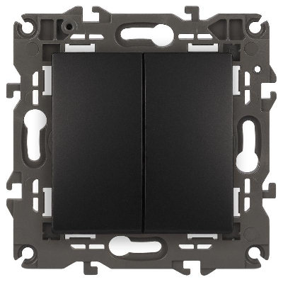 Переключатель 2-кл. СП Elegance 14-1106-05 10А IP20 250В 10AX механизм антрацит Эра Б0034247