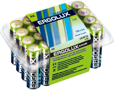 Элемент питания алкалиновый LR6 BP-24 LR6 BP-24 1.5В Alkaline (уп.24шт) Ergolux 11750
