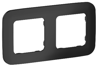 Рамка 2-м СП FLITE РУ-2-А-ФлЧ черн. IEK FI-M22-31-20-K02