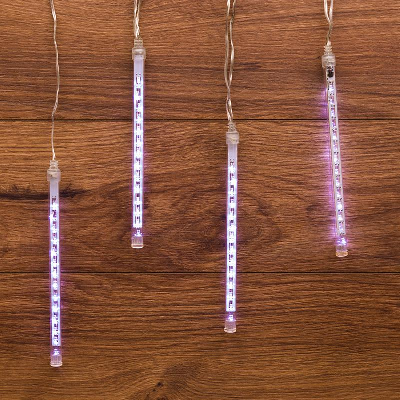 Электроукрашение "Тающая сосулька" 4х14LED 0.5м 24В IP20 бел.; черн. провод NEON-NIGHT 256-317-6