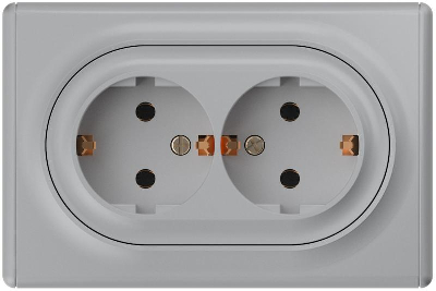 Розетка 2-м СП Florence 16А IP20 с заземл. винт. клеммы сер. 1E10401302 OneKeyElectro 2172836