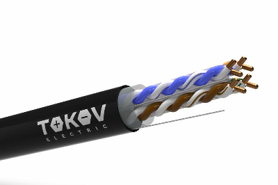 Кабель витая пара U/UTP 4х2х23AWG(0.57мм) кат.6 PE outdoor Fluke tested 305м (м) PRO TOKOV ELECTRIC TKP-C05-U-42-6-305-OD
