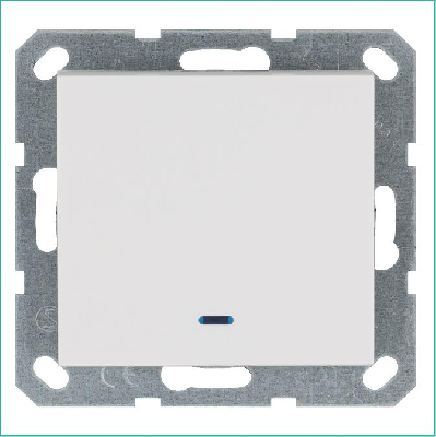 Выключатель 1-кл. 10А IP20 с подсветкой механизм бел. глянцевый Jasmart G3011NW
