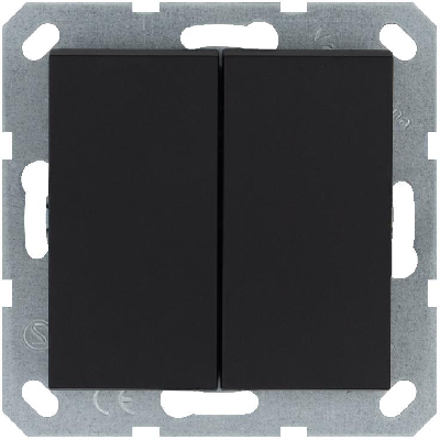 Выключатель 2-кл. 10А IP20 механизм черн. матовый soft touch Jasmart G3023PB